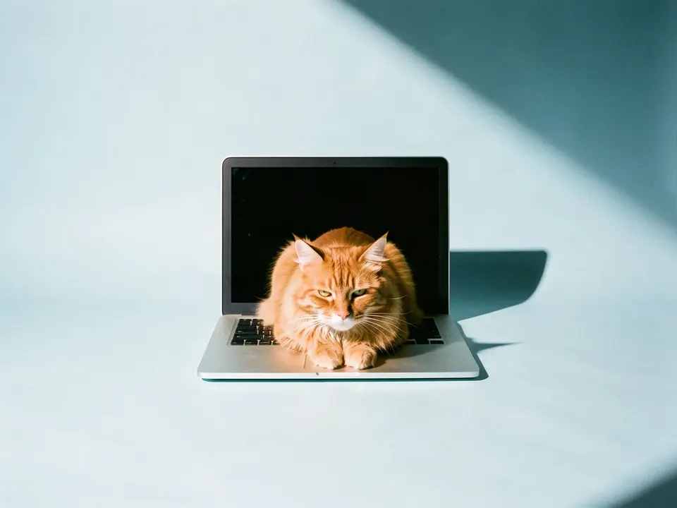 Un gato atigrado acostado sobre el teclado de una laptop